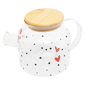 Chaleira de Vidro com Tampa de Bambu Heart 600ml