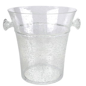 Champanheira Redonda Acrílico Detalhes em Bolhas Transparente