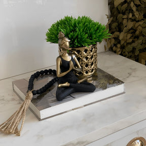 Colar Decorativo de Mesa em Madeira Preto 35cm