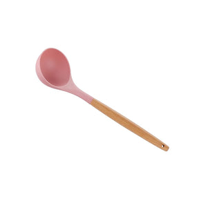 Concha de Silicone com Cabo de Bambu Charmy Rosa 31cm