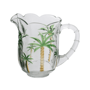 Conjunto 1 Jarra e 6 Taças Cristal de Chumbo Palm Hand Painting