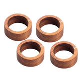 Conjunto 4 Anéis de Madeira para Guardanapo Marrom 8,4cm
