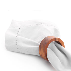 Conjunto 4 Anéis de Madeira para Guardanapo Marrom 8,4cm