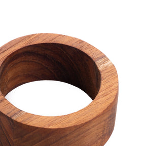 Conjunto 4 Anéis de Madeira para Guardanapo Marrom 8,4cm