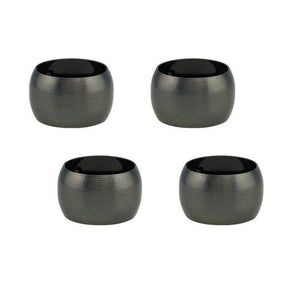 Conjunto 4 Aneis Para Guardanapo De Aco Circle Onix 4,5cm