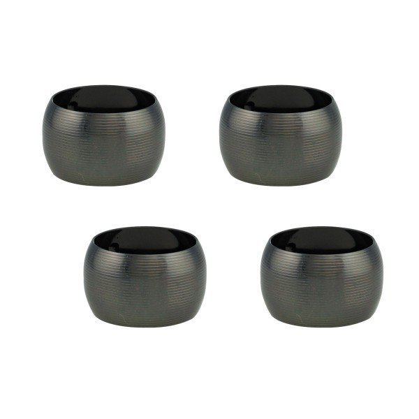 Conjunto 4 Aneis Para Guardanapo De Aco Circle Onix 4,5cm