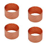 Conjunto 4 Anéis Para Guardanapos Metal Trançado Rose Gold