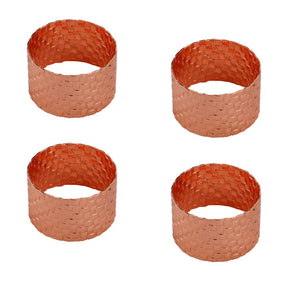 Conjunto 4 Anéis Para Guardanapos Metal Trançado Rose Gold