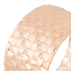 Conjunto 4 Anéis Para Guardanapos Metal Trançado Rose Gold
