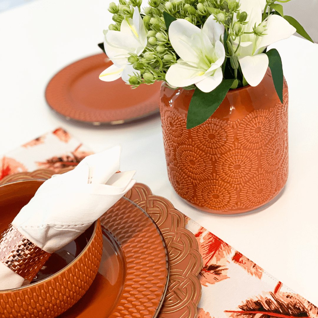 Conjunto 4 Anéis Para Guardanapos Metal Trançado Rose Gold