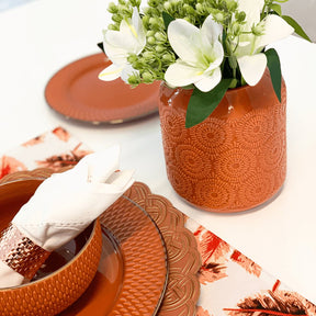 Conjunto 4 Anéis Para Guardanapos Metal Trançado Rose Gold