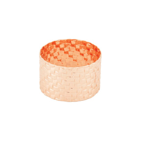 Conjunto 4 Anéis Para Guardanapos Metal Trançado Rose Gold