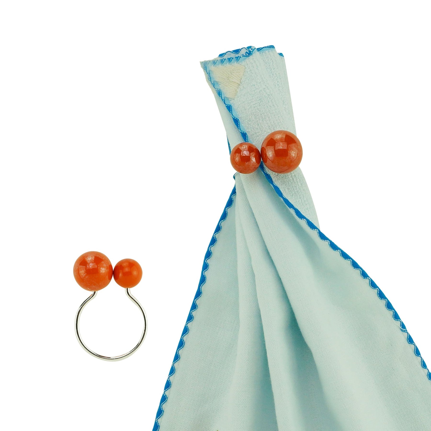 Conjunto 4 Aneis Porta Guardanapos Bolas Laranja 4x3x7cm