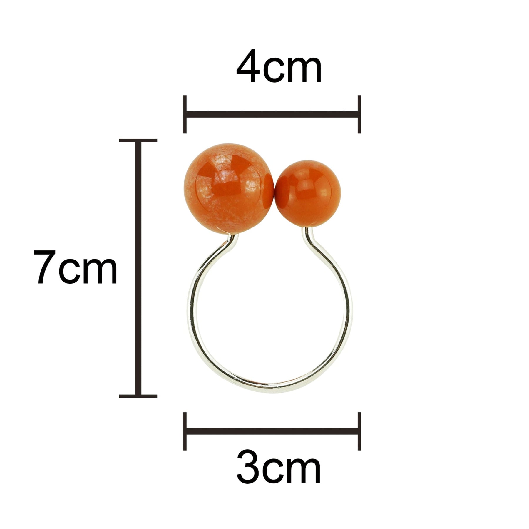 Conjunto 4 Aneis Porta Guardanapos Bolas Laranja 4x3x7cm