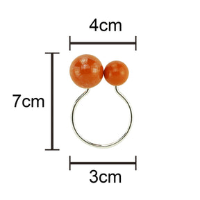 Conjunto 4 Aneis Porta Guardanapos Bolas Laranja 4x3x7cm