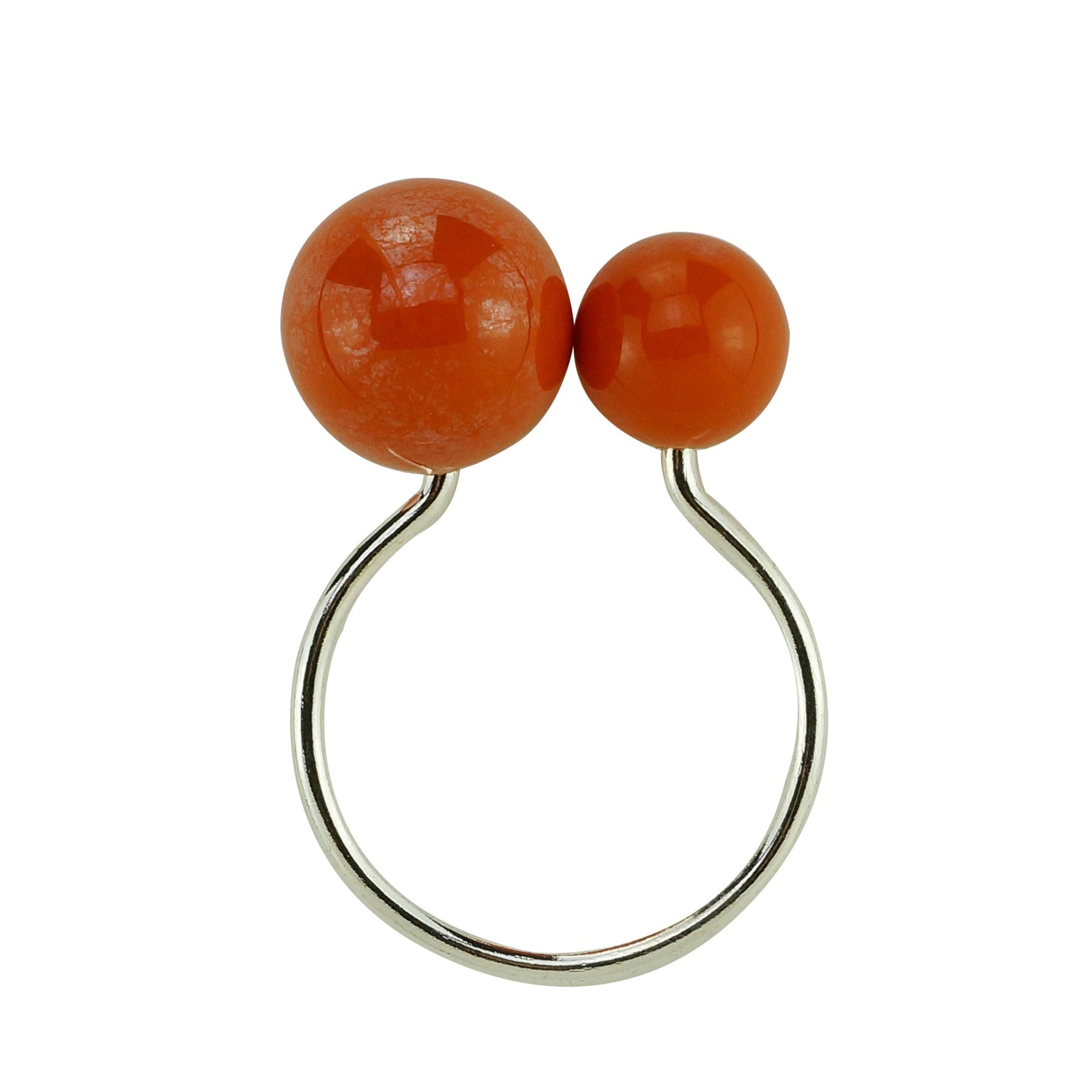 Conjunto 4 Aneis Porta Guardanapos Bolas Laranja 4x3x7cm