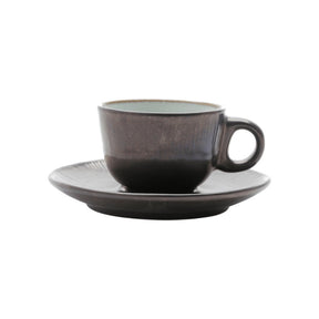 Conjunto 6 Xícaras de Café com Pires em Cerâmica Rustic Marrom 90ml