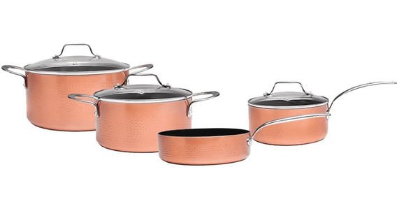 Conjunto de Panelas Luxo Rose Gold 4 Peças