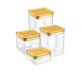Conjunto de Potes Herméticos Dourado 4 Peças