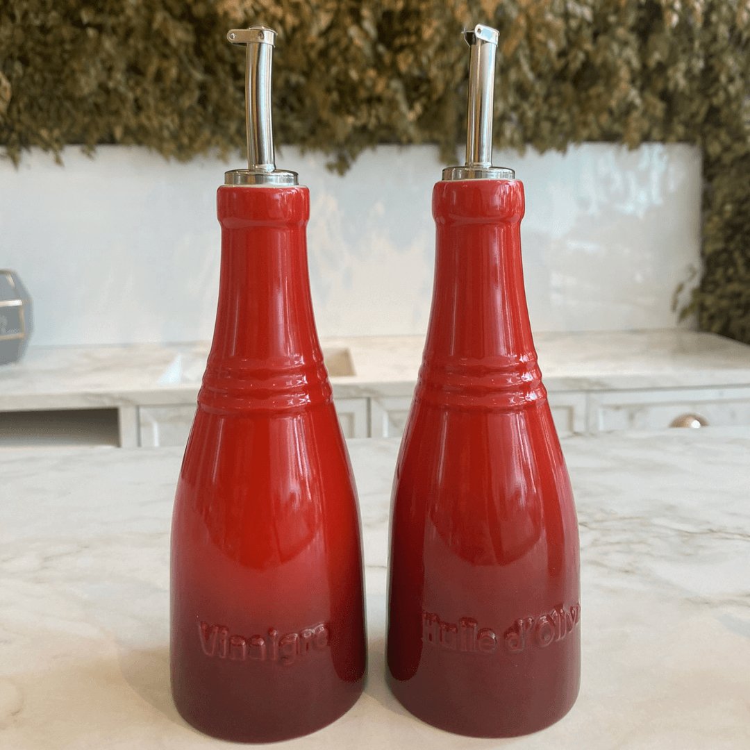 Conjunto Galheteiro Porta Óleo, Azeite e Vinagre Vermelho Le Creuset