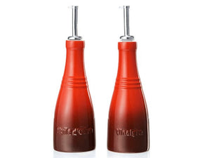 Conjunto Galheteiro Porta Óleo, Azeite e Vinagre Vermelho Le Creuset