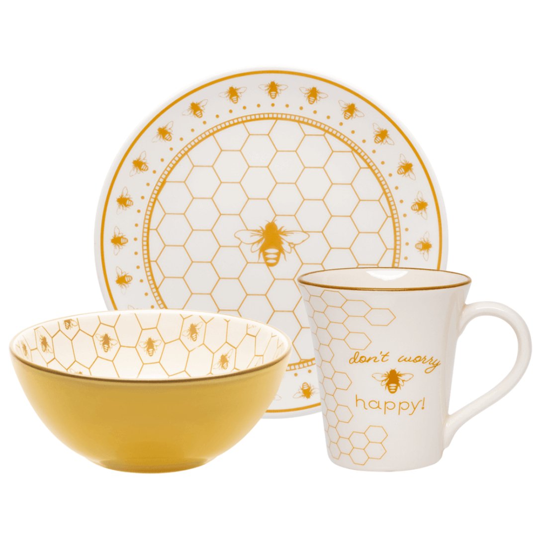 Conjunto Lanche Bee Happy 3 Peças
