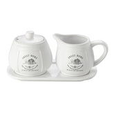 Conjunto Leiteira e Açucareiro com Bandeja Sweet Home Branco