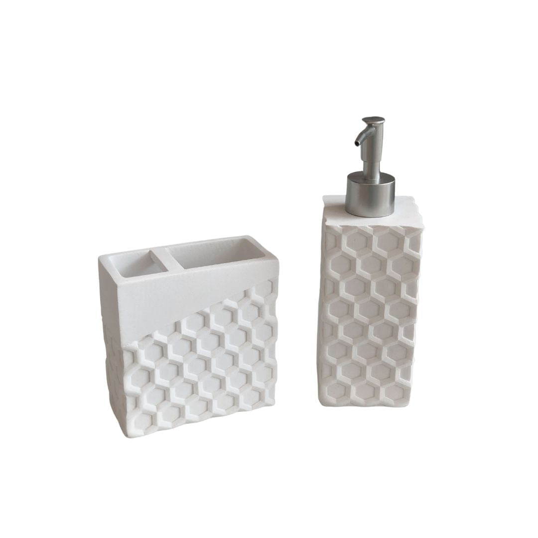 Conjunto Para Banheiro De Resina Branco