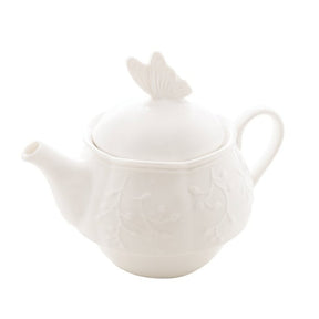Conjunto para Chá 3 Peças de Porcelana New Bone Butterfly Flower