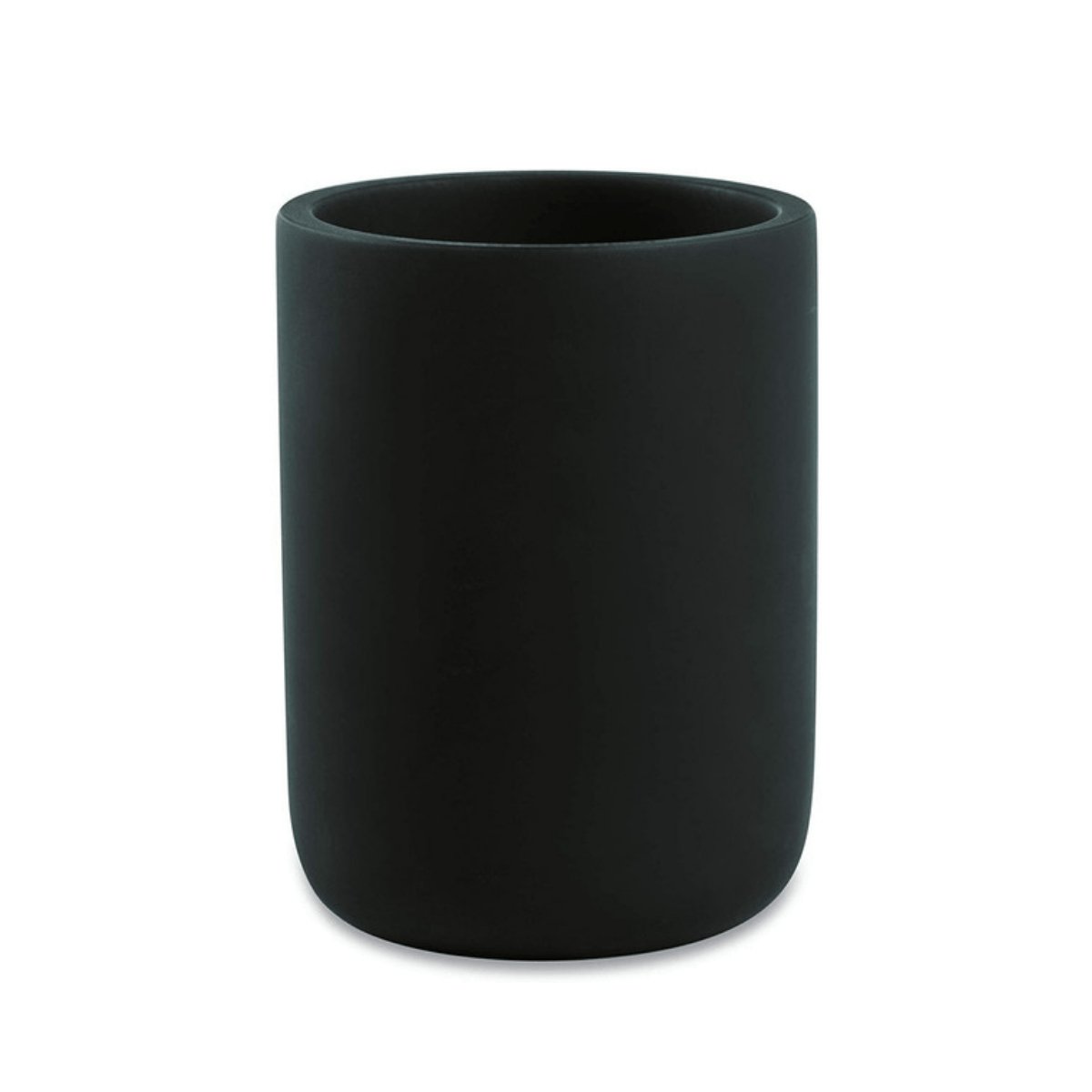 Copo Cachepot Porta Escova de Dente em Cimento Preto Fosco - 10 cm