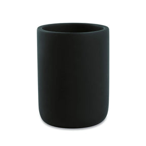 Copo Cachepot Porta Escova de Dente em Cimento Preto Fosco - 10 cm