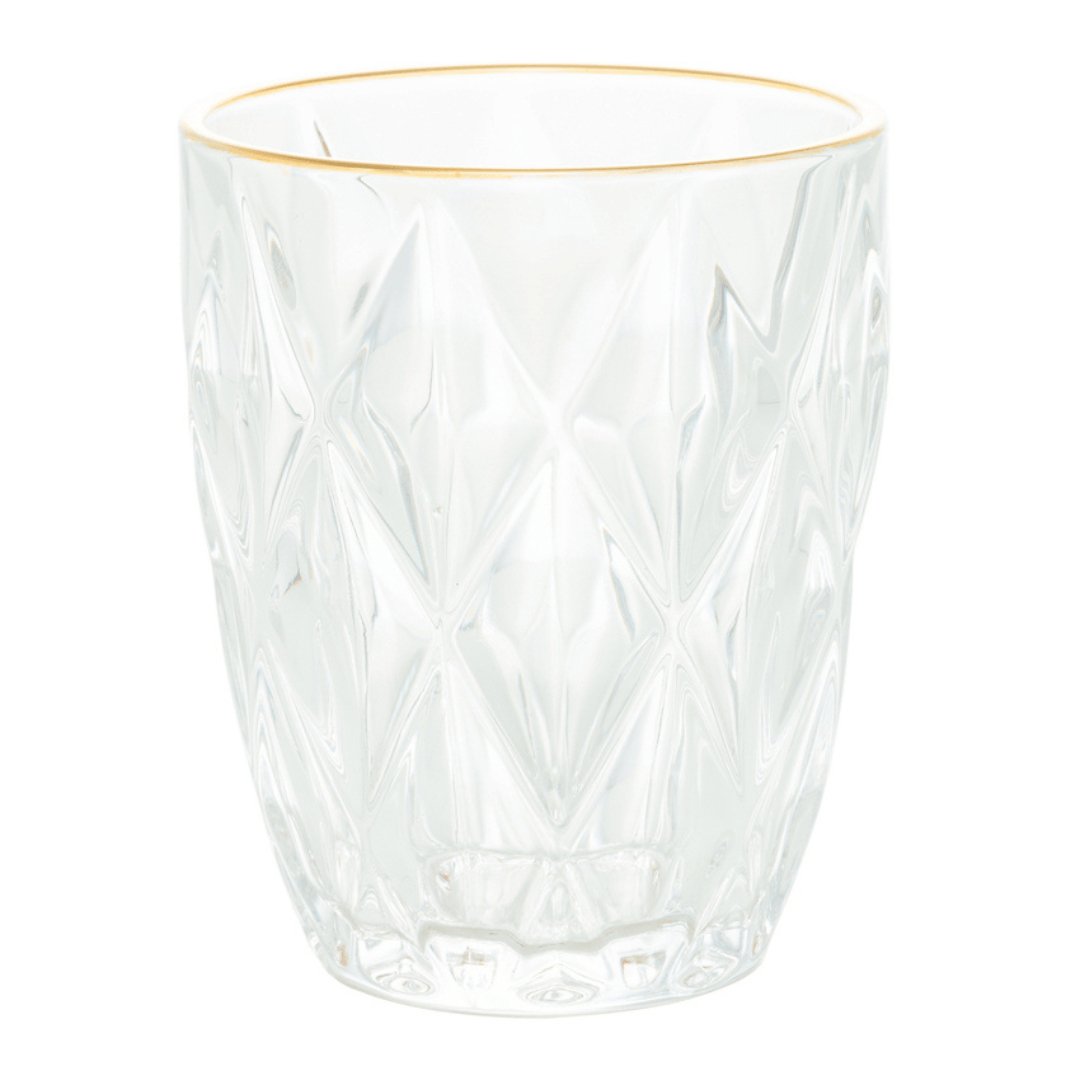 Copo de Vidro com Fio de Ouro Diamond 270ml