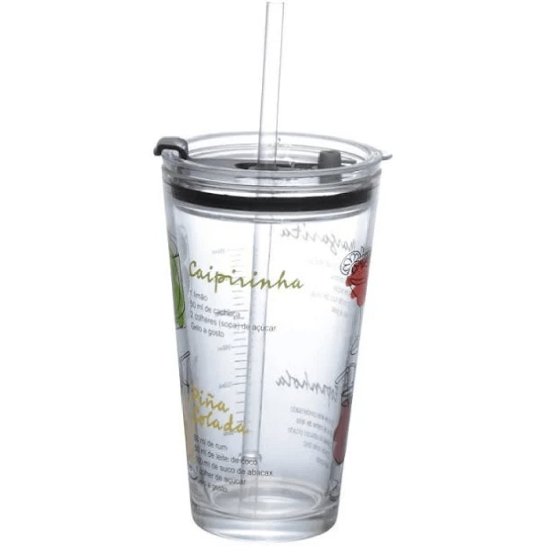 Copo para Drink com Canudo Celebrate 450ml