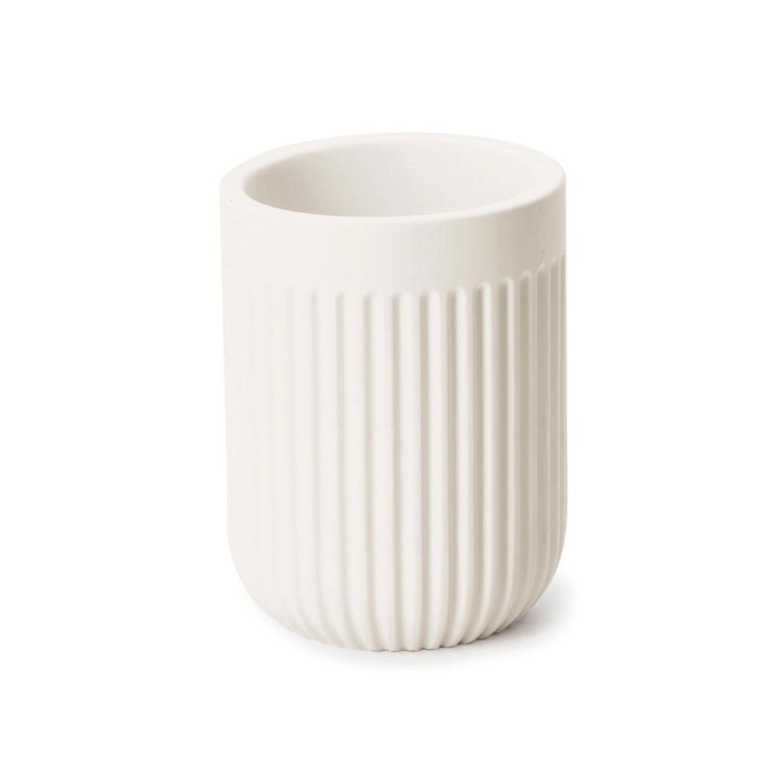 Copo Porta Escova Cimento Branco 10cm