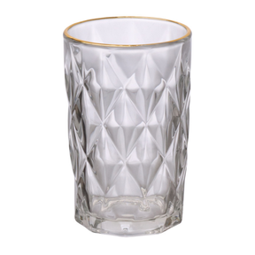 Jogo 6 Copos Diamond Long Drink Fio de Ouro 340ml