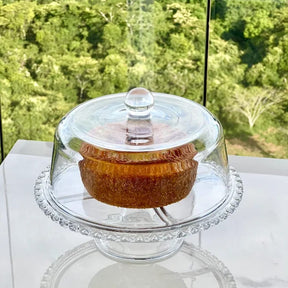 Boleira 6 em 1 Prato para Bolo Petisqueira Cristal Coração 25,5cm