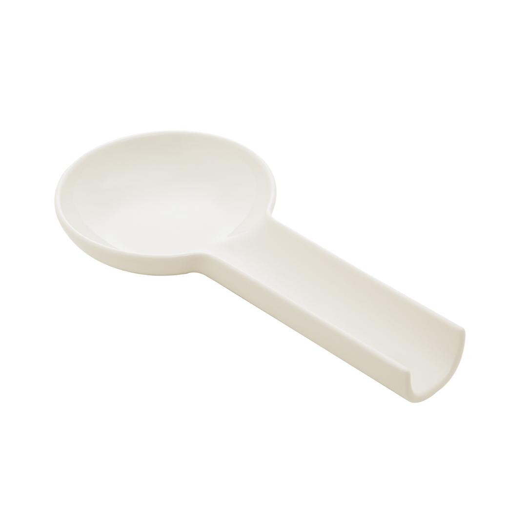 Descanso para Utensílios de Porcelana Branca 24cm