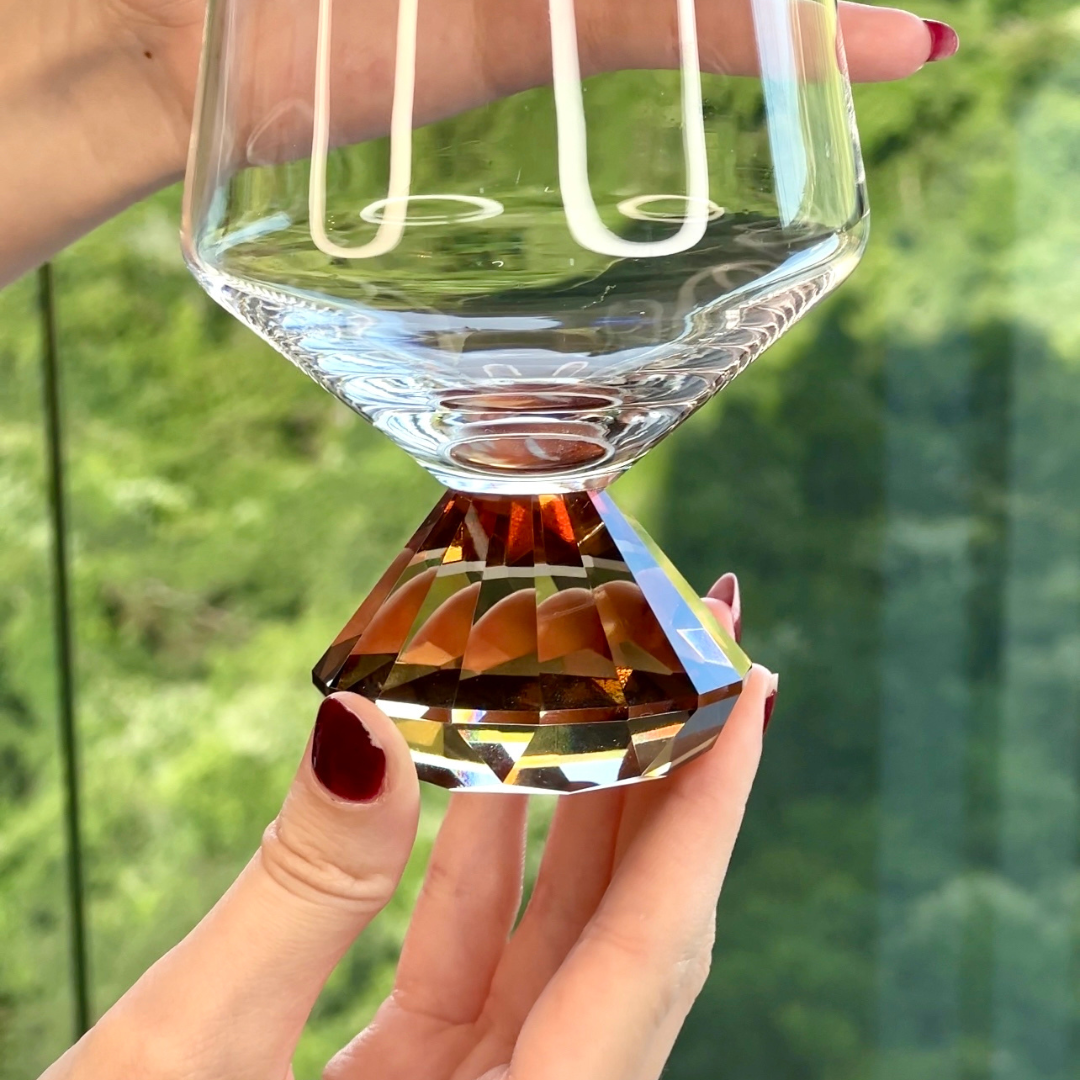Taça de Vidro para Vinho Tinto Diamante Âmbar