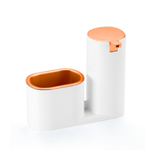 Dispenser Detergente Bucha Linha Conceito Branco e Rose Gold