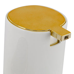 Dispenser Porta Detergente com Bucha Linha Conceito Branco com Dourado