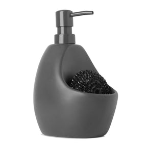 Dispenser Porta Detergente com Esponja Joey Cinza 591ml