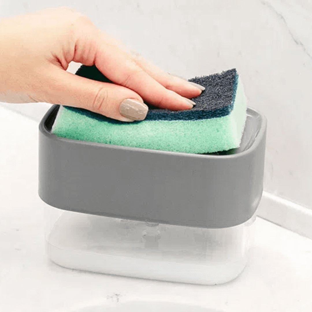Dispenser Porta Detergente e Esponja Trium Chumbo 500ml