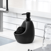 Dispenser Porta Detergente com Esponja Joey Cerâmica Preto 591ml