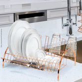 Escorredor De Louças Fantastik Rose Gold 15 Pratos e 6 Copos