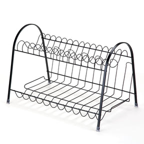 Escorredor De Pratos Dois Andares Max Duplo Aço Preto Black Luxo