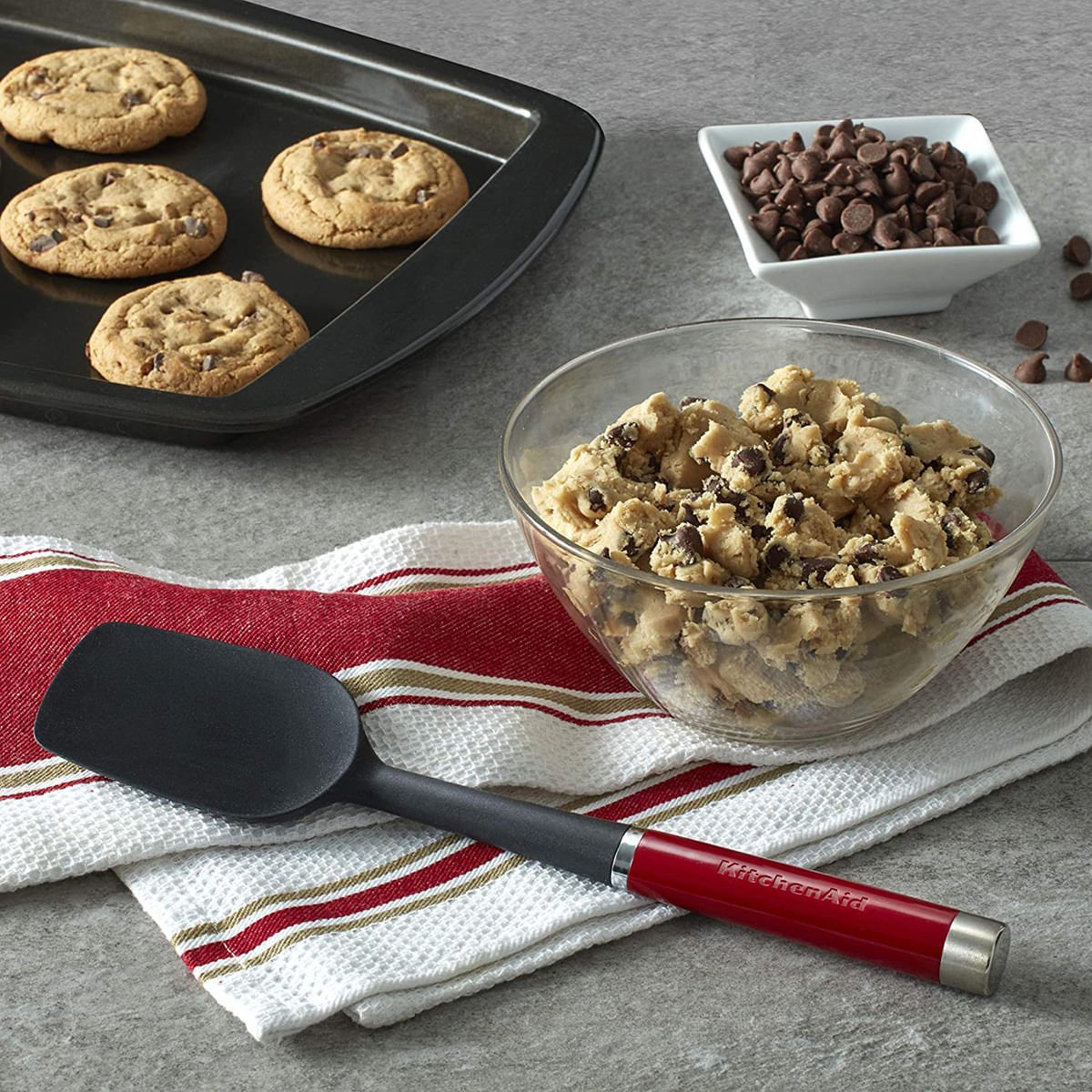 Espátula Colher Silicone Vermelho e Preto KitchenAid