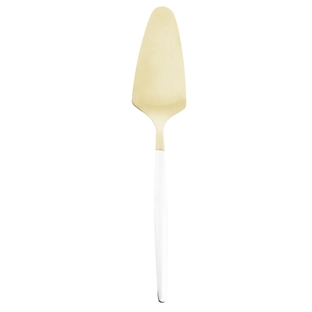 Espatula para Bolo Aço Inox Opera Champanhe e Branca 20,5cm