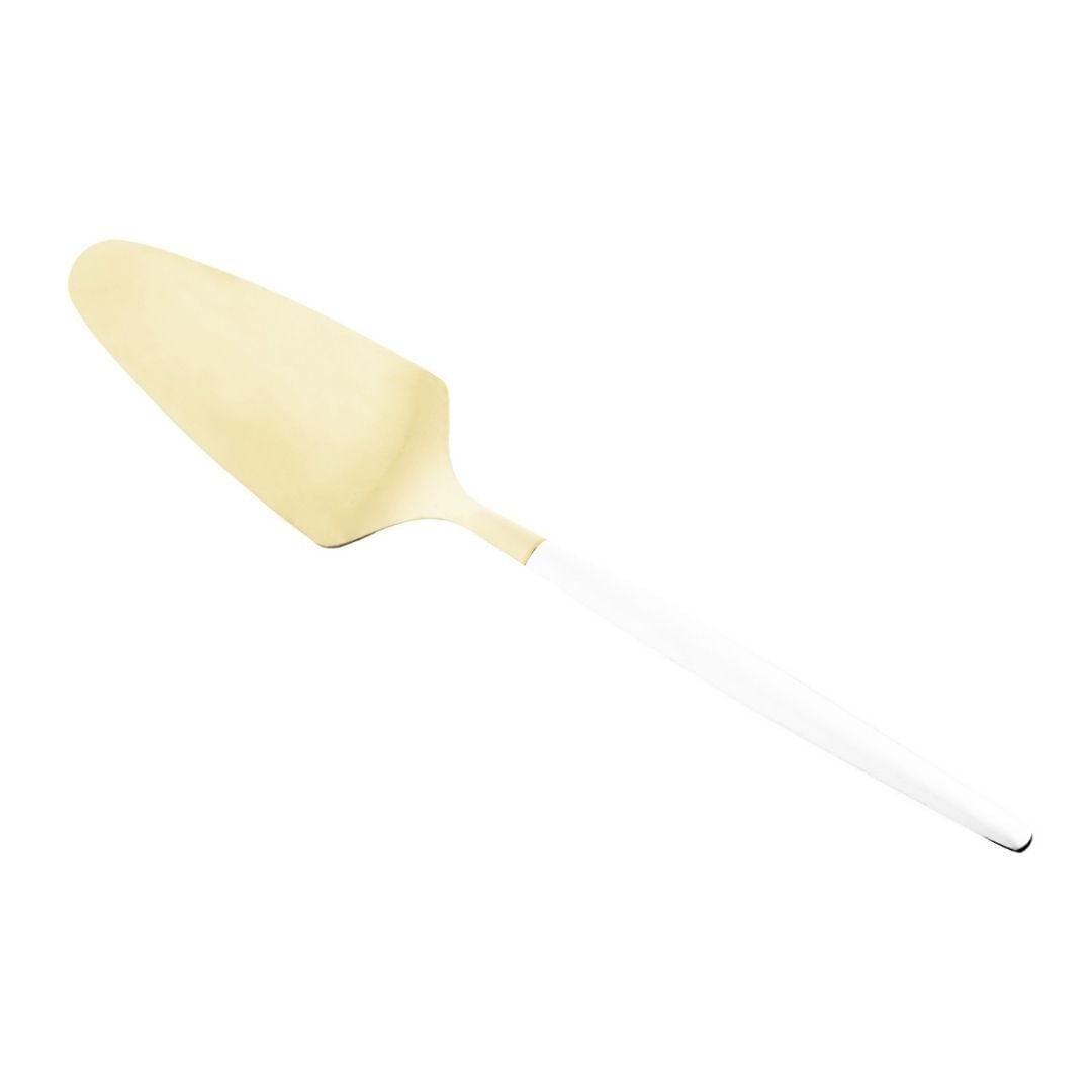 Espatula para Bolo Aço Inox Opera Champanhe e Branca 20,5cm