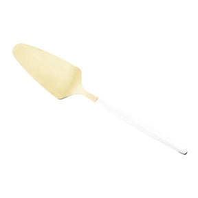 Espatula para Bolo Aço Inox Opera Champanhe e Branca 20,5cm