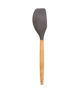 Espátula Reta de Silicone com Cabo de Madeira Cinza